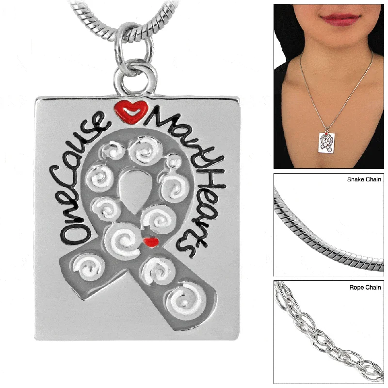 Best necklaces and pendants with cross pendants for a spiritual, meaningful symbol-One Cause Many Hearts Diabetes Awareness Necklace