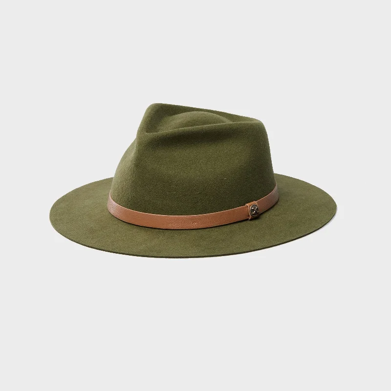 Cotton mesh cap for airy outdoor comfort -Greened Out - Wide Brim Fedora