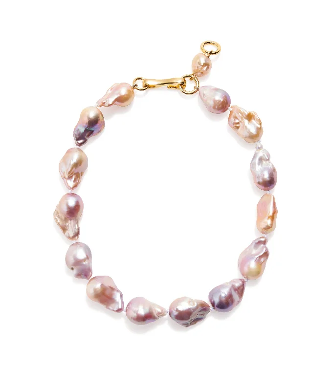 Best necklaces and pendants with silver chains for a sleek, timeless look-Estate Pearl Necklace In Pink