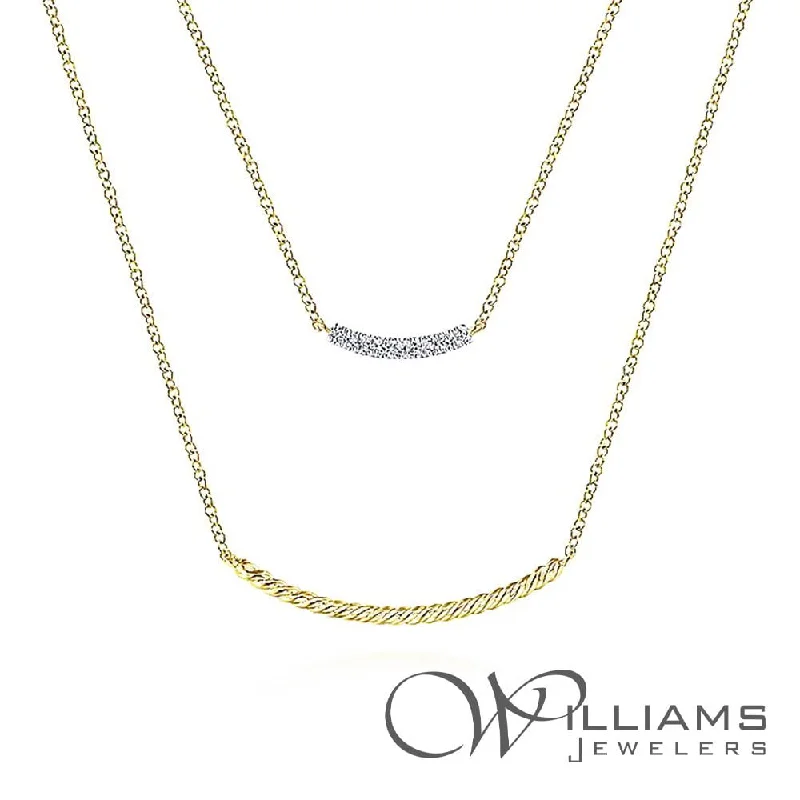 Elegant necklaces and pendants with infinity symbols for timeless designs-Gabriel & Co. Hampton 14 Karat Diamond Necklace