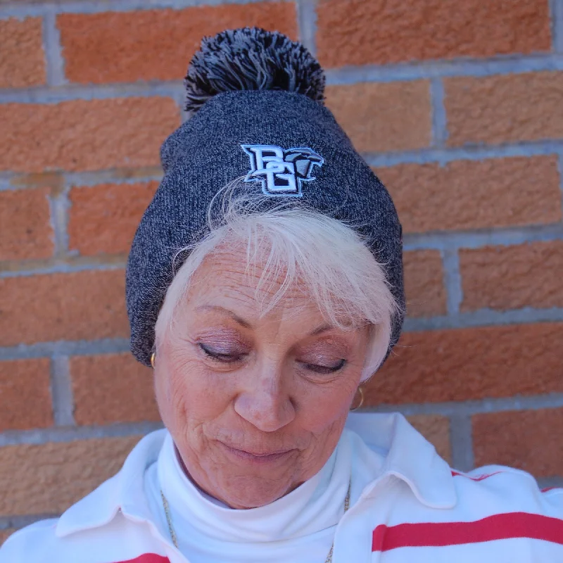 Retro baseball cap with classic team colors -Zephyr Peekaboo Nimbus Knit W/Cuff and Pom