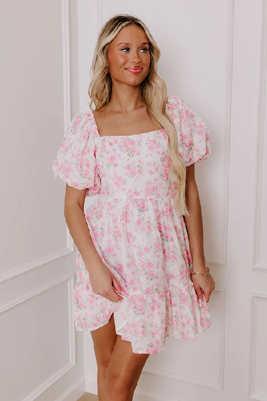 Plus size dresses with scalloped hems feel delicate -Classic Love Story Floral Mini Dress