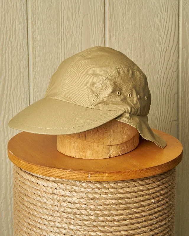 Black snapback cap for sharp modern looks -Whale Watcher in Khaki Poplin