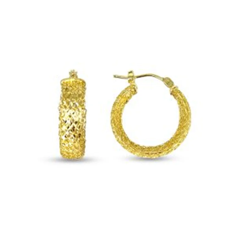 African Drop Earrings with Culture -Multi-layered drop earrings for a trendy style -10K Yellow Gold Diamond Cut Hoop Earrings