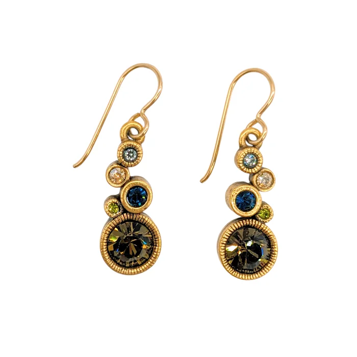 Crystal Drop Earrings for Sparkle -Gold drop earrings for a classic look -Encore Earrings by Patricia Locke - Cascade