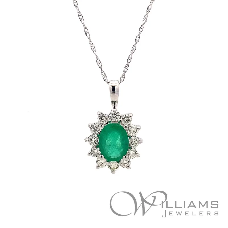 Necklaces and pendants with feather designs for a boho-chic, carefree vibe-Williams Signature 14 Karat Emerald Necklace