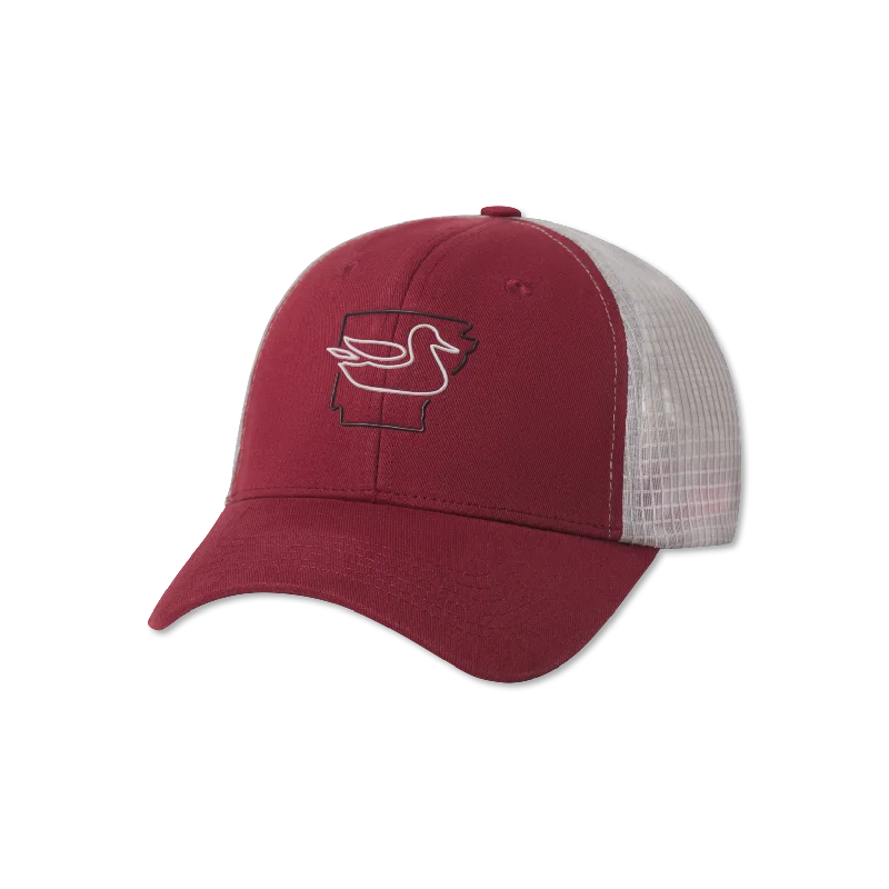 Sports cap with moisture-wicking fabric tech -Trucker Hat - Original Outline - Arkansas