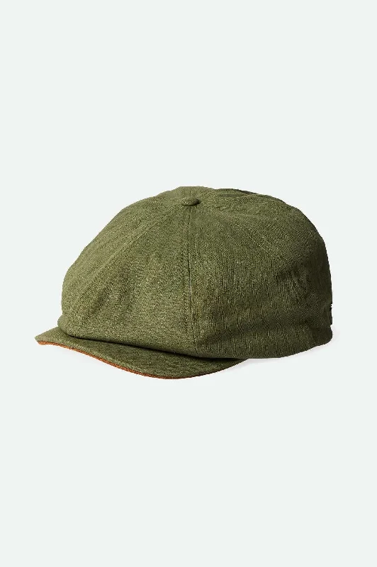 Durable canvas cap for rugged outdoor use -Fender Factory Brood Newsboy Cap - Olive Surplus