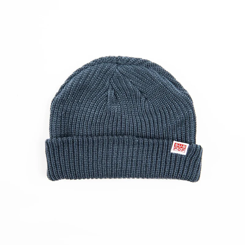 Cotton mesh cap for airy outdoor comfort -Wide Cable Knit Hat Blue