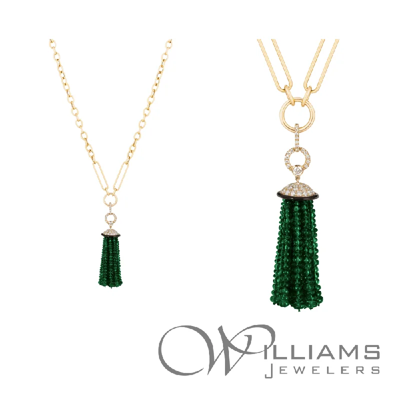 Necklaces and pendants with clear quartz for a pure and radiant look-Goshwara G-One 18 Karat Emerald Necklace