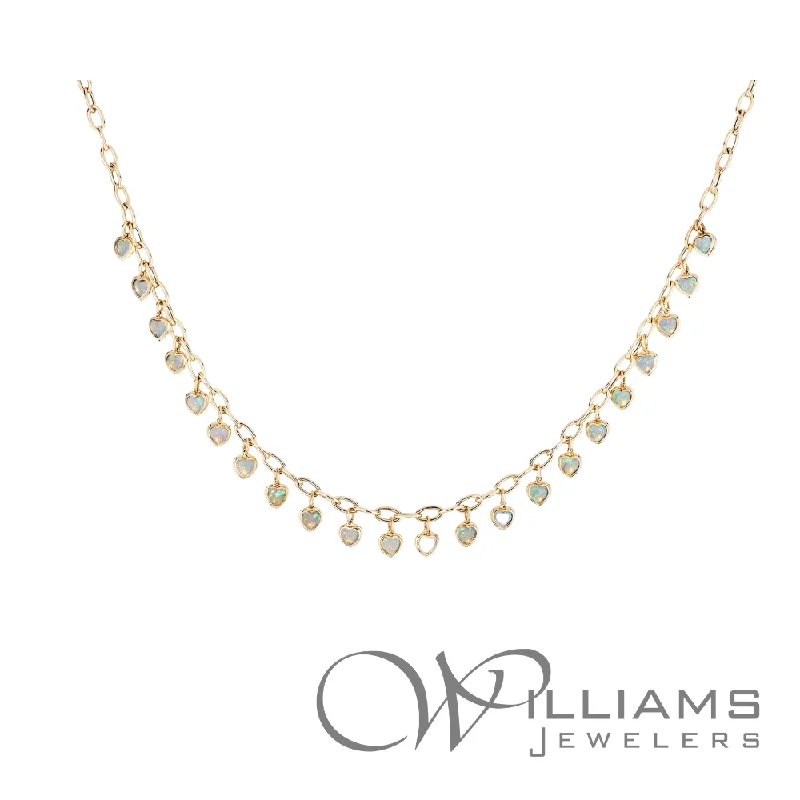 Best necklaces and pendants with rose gold for a warm and romantic appeal-Goshwara G-One 18 Karat Opal Necklace