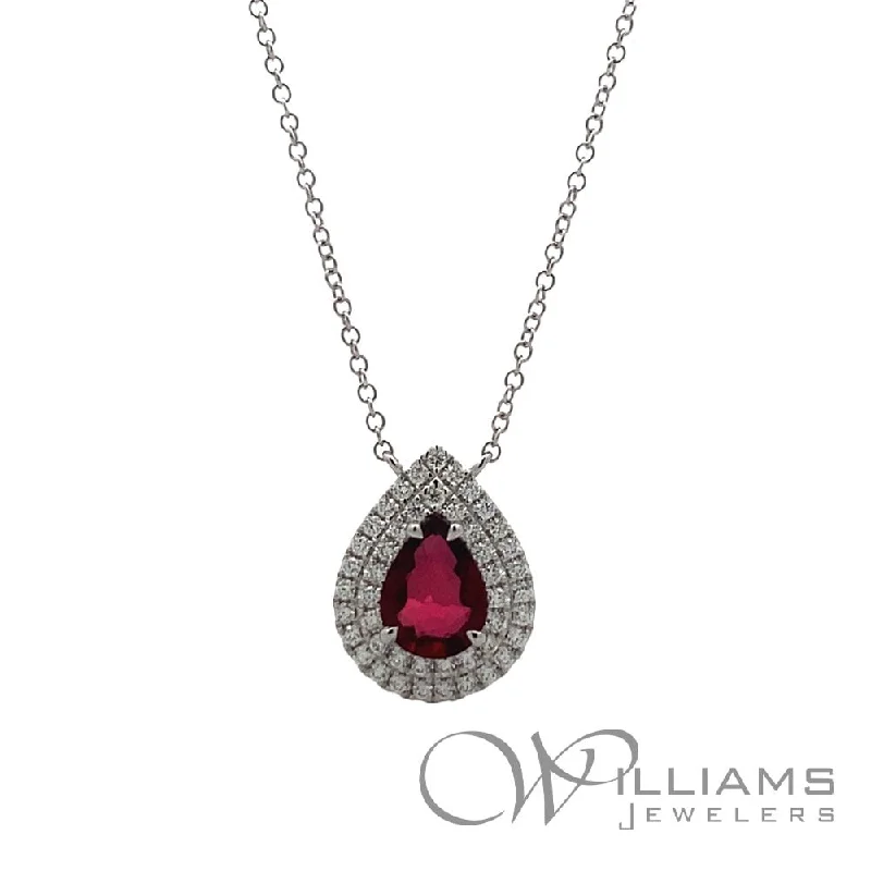 Beautiful necklaces and pendants with natural stones for an earthy, organic vibe-Williams Signature 18 Karat Ruby Necklace