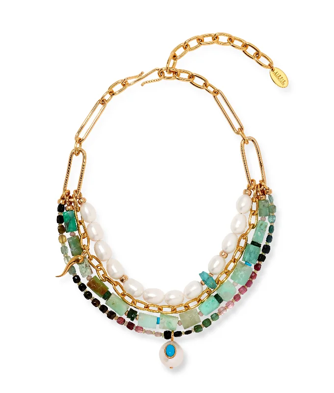 Elegant necklaces and pendants with onyx stones for a sleek, polished look-Vizcaya Necklace in Mint