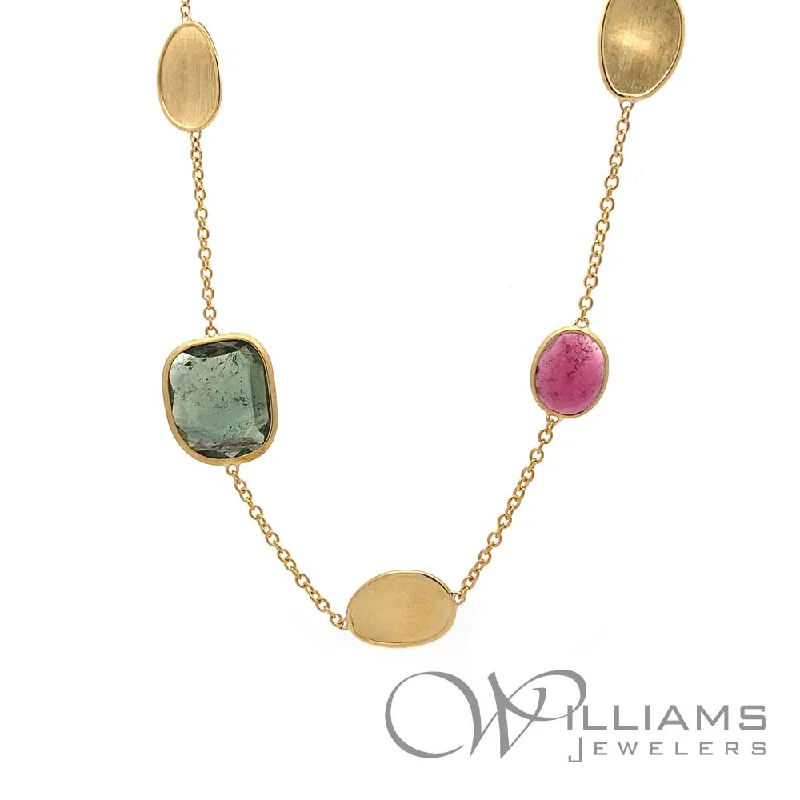 Stunning necklaces and pendants with ruby gemstones for a luxurious red hue-Marco Bicego Master Pieces 18 Karat Tourmaline Necklace