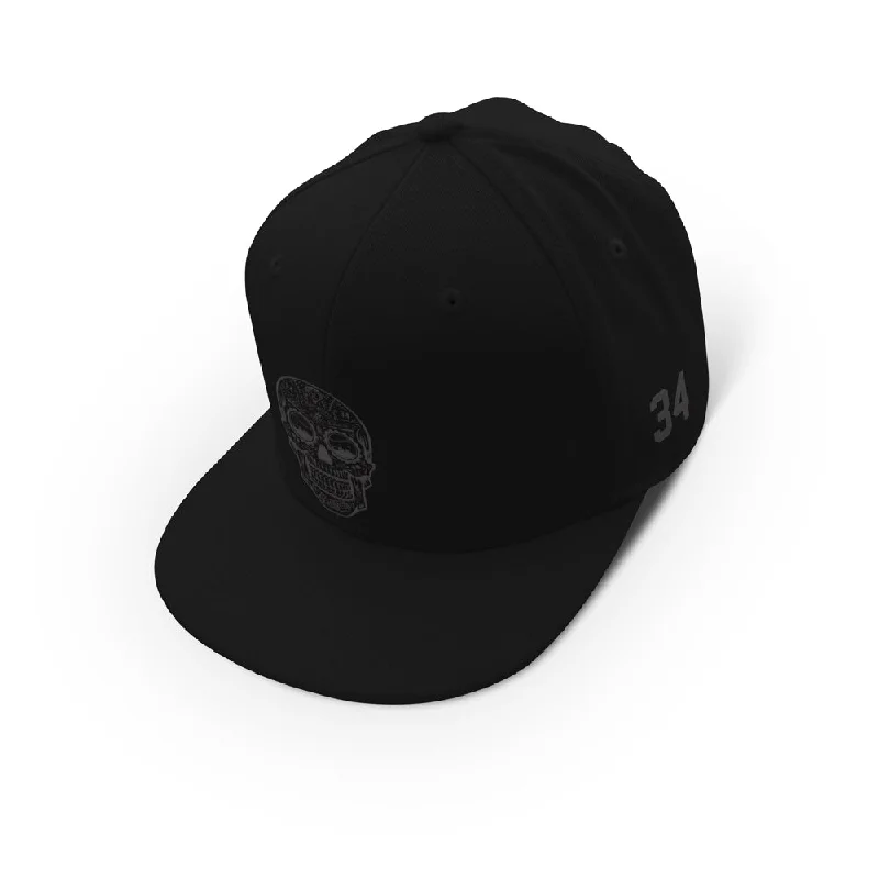 Retro striped cap for vintage sporty vibes -LA Calavera Classic Wool Snapback Hat [BLACKED OUT] LA CHAMPIONS