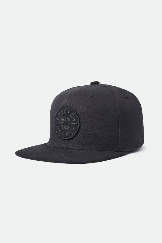 Durable canvas cap for rugged outdoor use -Oath III Snapback - Black/Black/Black