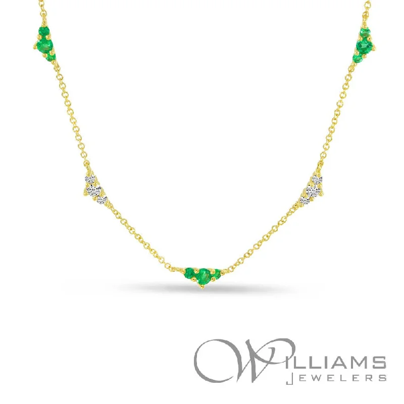 Necklaces and pendants with personalized charms for a custom piece of jewelry-Brevani 14 Karat Emerald Necklace