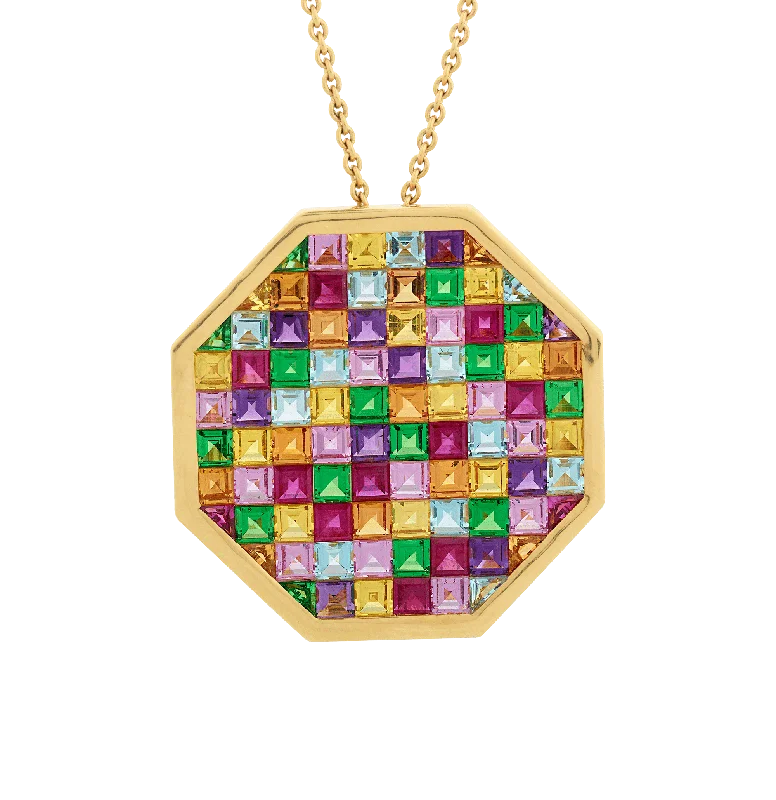 Unique necklaces and pendants with artistic shapes for a creative, one-of-a-kind design-Multicolored Gemstone Necklace