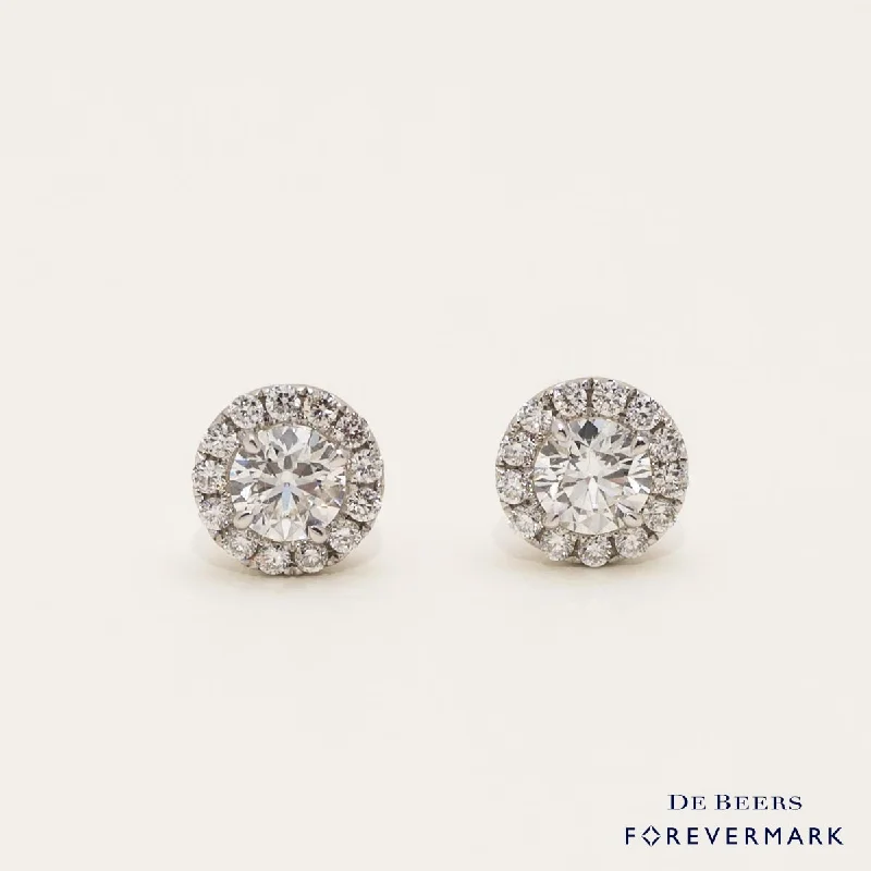 Drop Earrings for Christmas Party -Drop earrings for prom or special events -Forevermark Center of my Universe Diamond Halo Earrings in 18kt White Gold (3/4ct tw)