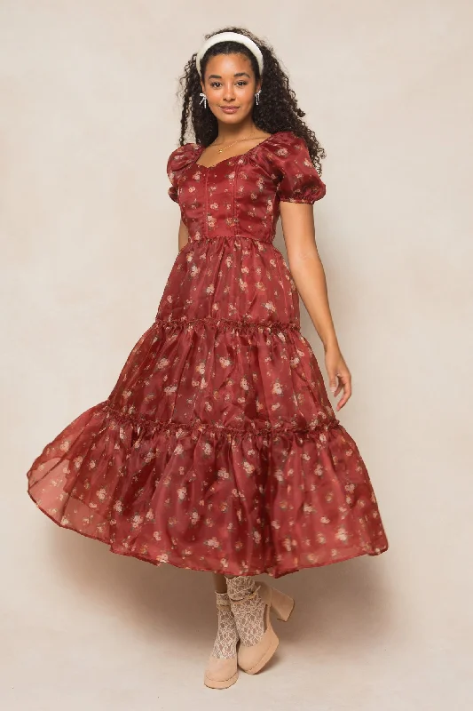 Plus size dresses featuring beadwork dazzle quietly -Ever After Dress in Red - FINAL SALE