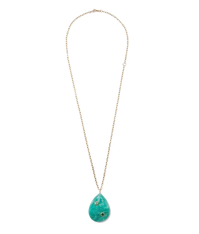 Beautiful necklaces and pendants with moon and star charms for a dreamy effect-14k Gold Amazonite Pear Pendant Necklace