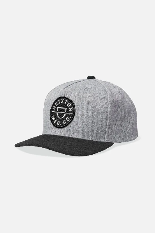 Warm wool cap for cold weather days -Crest Netplus Snapback - Heather Grey/Black