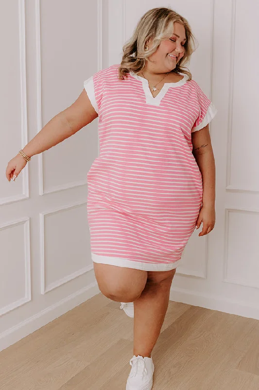 Plus size dresses featuring floral patterns feel fresh -Think Happy Thoughts Stripe Mini Dress Curves