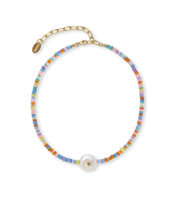 Necklaces and pendants with infinity love symbols for an eternal, romantic gesture-Destination Necklace in Rainbow Opal