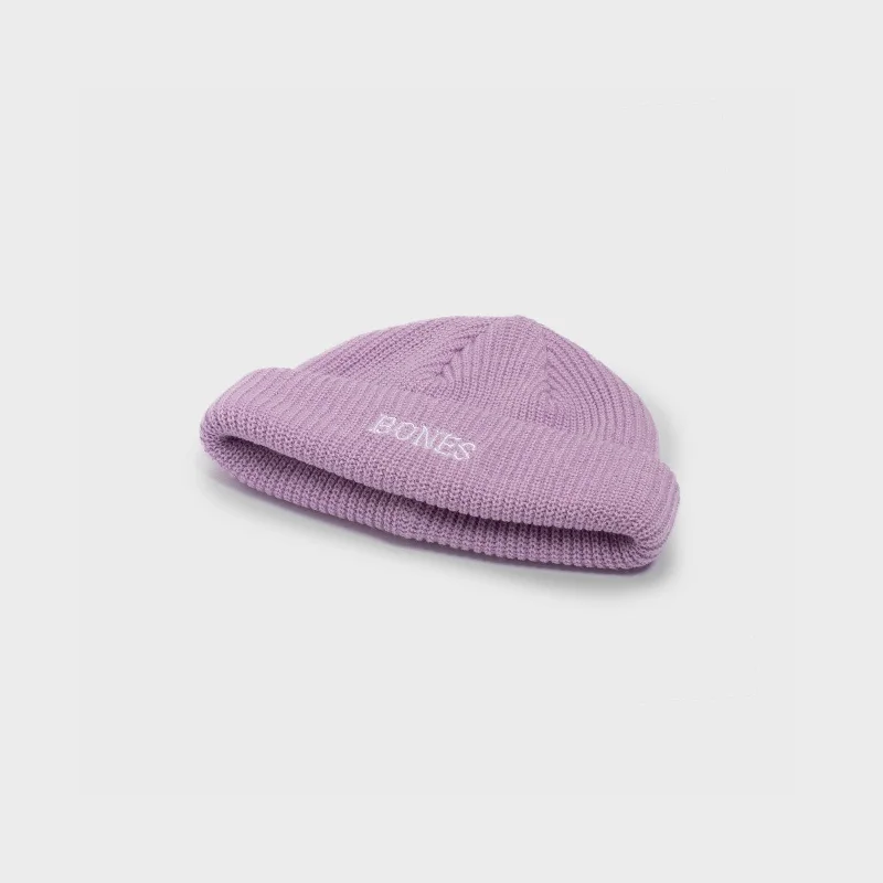 Premium snapback cap with flat bill design -Purple Bones - Docker Knit Beanie