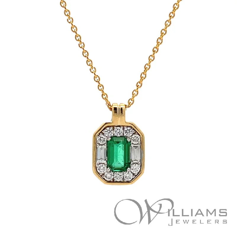 Necklaces and pendants with geometric pendants for a clean, contemporary design-Williams Signature 18 Karat Emerald Necklace