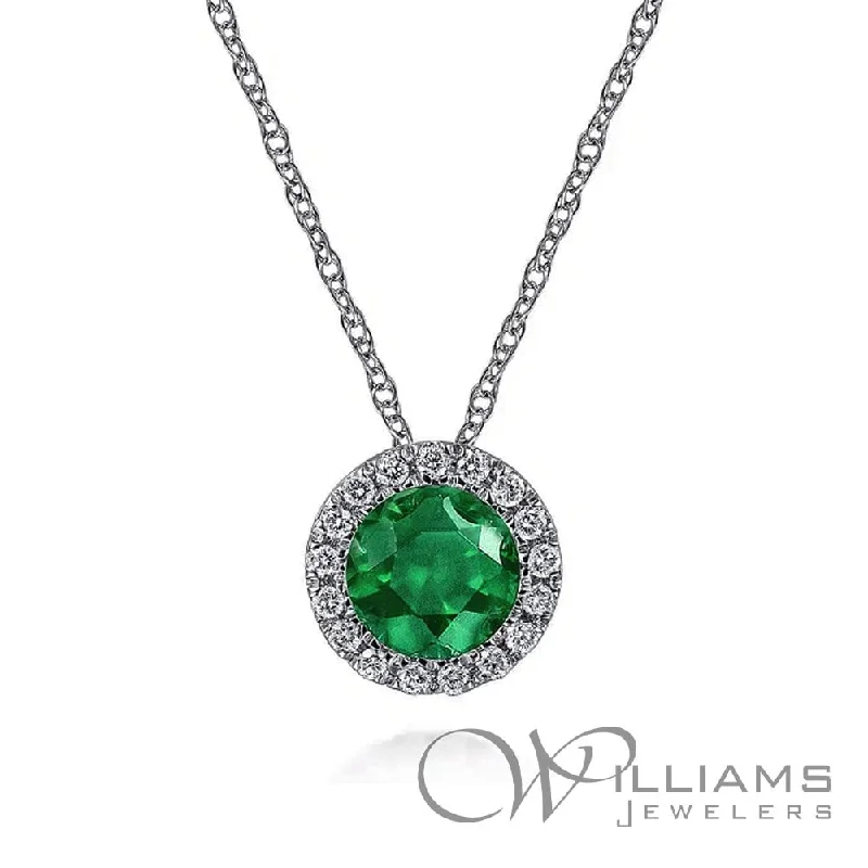 Stunning necklaces and pendants with chakra stones for healing and balance-Gabriel & Co. Lusso Color 14 Karat Emerald Necklace