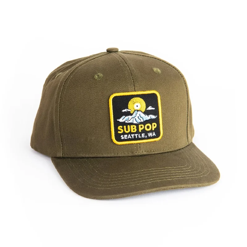 Camouflage dad cap for subtle outdoor blend -Olive Mountain Snapback Hat