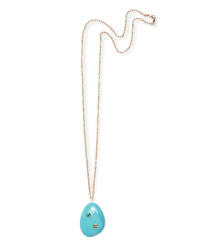 Best necklaces and pendants with infinity hearts for a romantic, eternal symbol-Sleeping Beauty Turquoise & 14K Gold Pendant Necklace