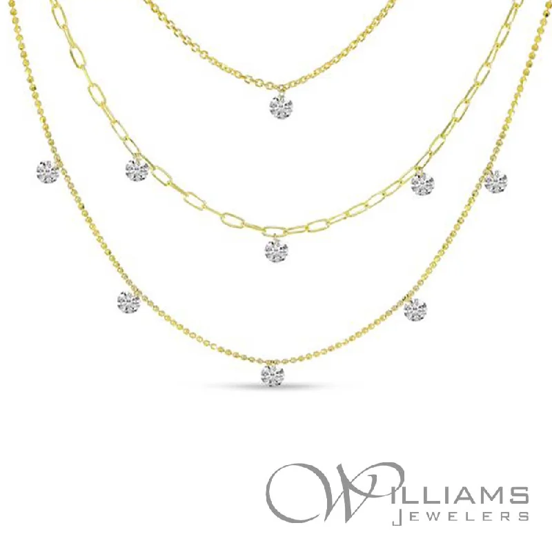 Personalized necklaces and pendants with name engravings for a custom touch-Brevani 14 Karat Diamond Necklace