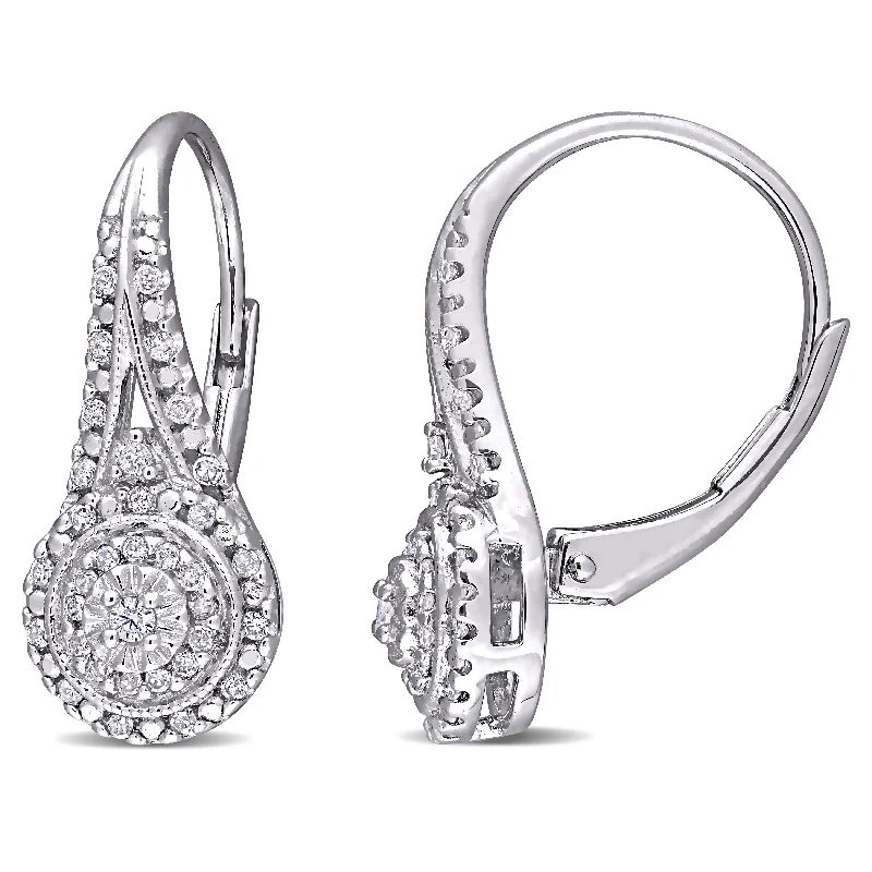 Drop Earrings for Birthday Celebration -Drop earrings with rhinestones for added sparkle -Haylee Jewels 1/4ct TDW Diamond Dangle Earrings Sterling Silver