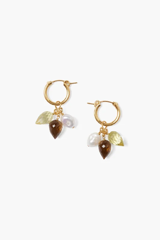 Drop Earrings for Festival Style -Drop earrings with butterfly details for a whimsical style -Delphine Hoop Earrings Natural Mix