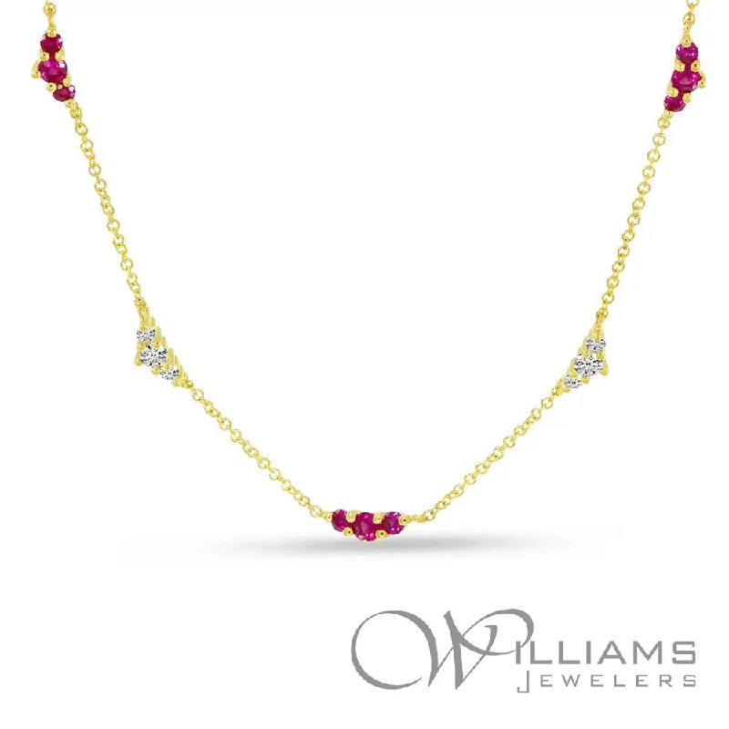 Necklaces and pendants with angel wing motifs for a spiritual, meaningful design-Brevani 14 Karat Ruby Necklace