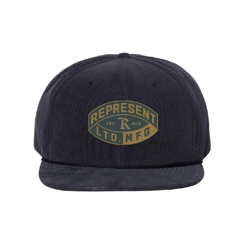 Fitted dad cap for relaxed snug wear -LTD MFG Timberline Corduroy Snapback Hat [NAVY] LIMITED EDITION