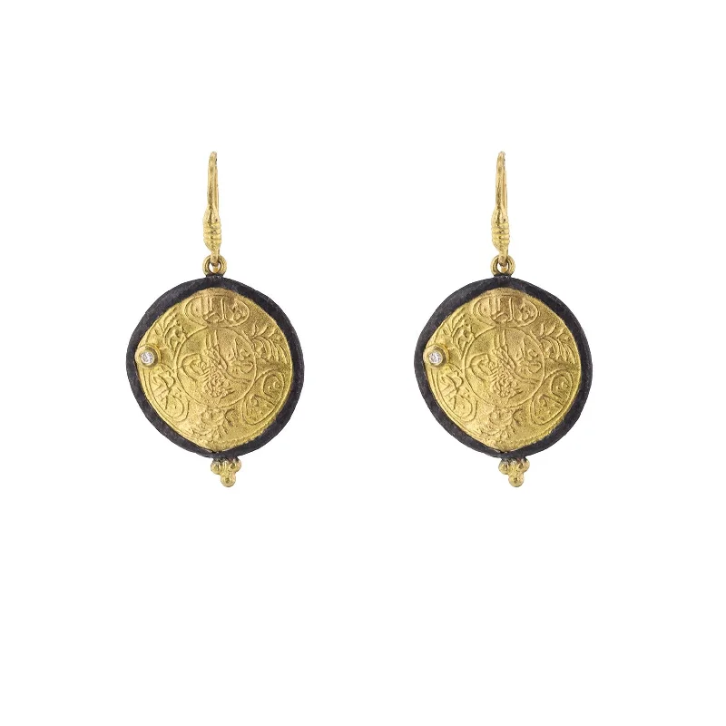 Drop Earrings for Birthday Celebration -Drop earrings with rhinestones for added sparkle -Diamond Drop Disc Earrings