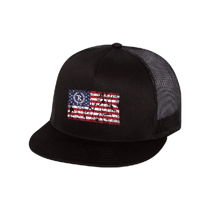 Warm wool cap for cold weather days -United State of Represent Five-Panel Mesh Trucker Snapback Hat [BLACK] 4TH OF JULY DROP