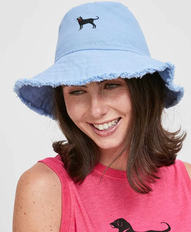 Premium cap with leather strap accent -Adult Frayed Floppy Hat