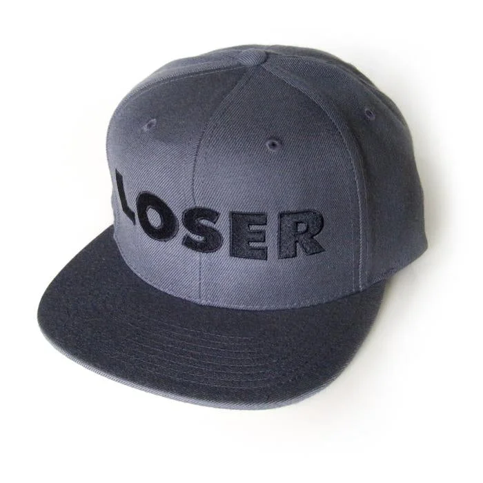 Adjustable cap with sturdy velcro closure -LOSER Embroidered Snapback