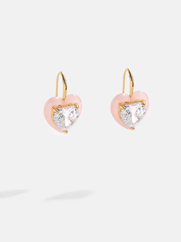 Drop Earrings with Animal Motifs -Drop earrings with opal stones for a dreamy look -Alma Earrings - Pink