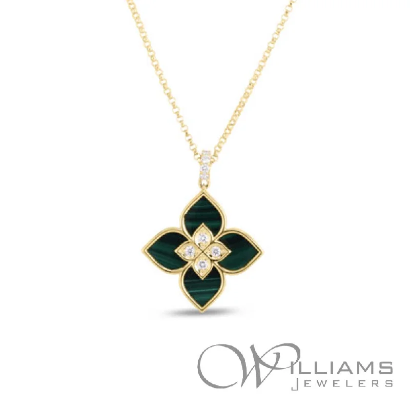 Necklaces and pendants with lock and key designs for a symbolic gesture-Roberto Coin Venetian Princess 18 Karat Malachite Necklace