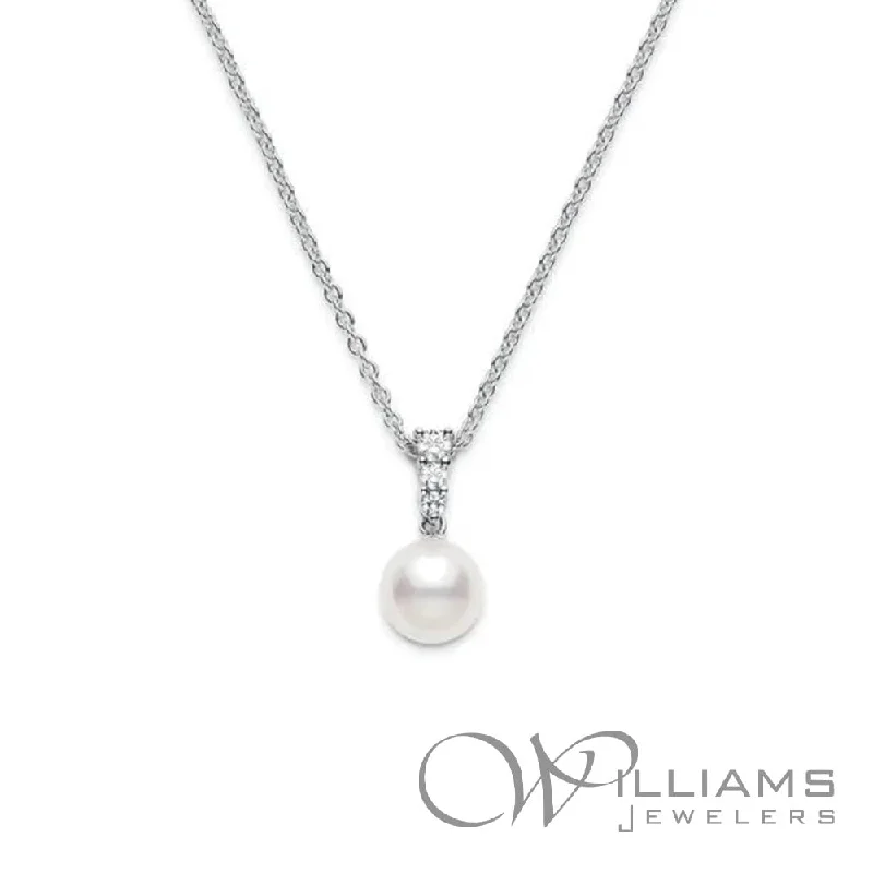 Best necklaces and pendants with opal gemstones for an iridescent glow-Mikimoto Morning Dew 18 Karat Pearl Pendant