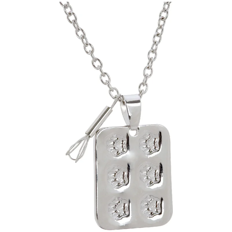 Best necklaces and pendants with silver chains for a sleek, timeless look-Paws to Bake Muffin Pan Necklace