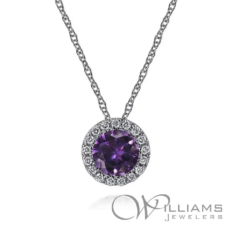 Necklaces and pendants with custom designs for a completely unique jewelry piece-Gabriel & Co. Lusso Color 14 Karat Amethyst Necklace