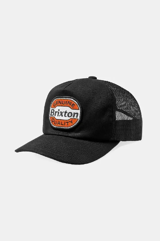 Embroidered name cap for unique personal touch -Keaton Netplus Trucker Hat - Black/Black