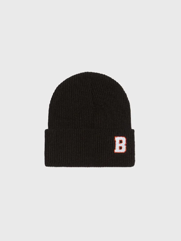 Canvas trucker cap for tough outdoor wear -BARRY'S BLACK VARSITY B BEANIE