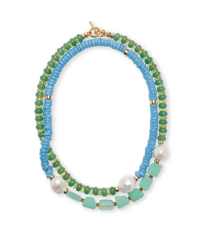 Beautiful necklaces and pendants with gemstone teardrops for an elegant effect-Cabana Necklace in Lime Berry